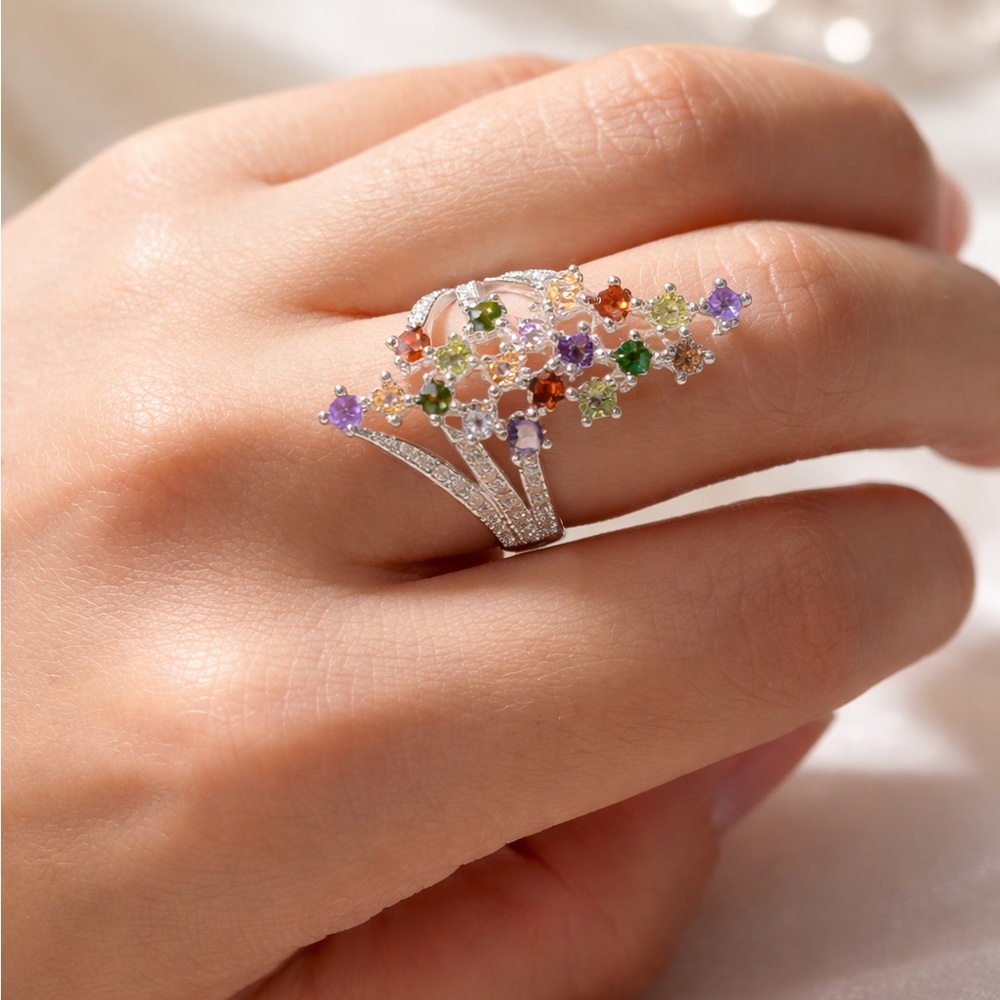 Beautiful Statement Ring Crafted In 925 Italian S… - image 1